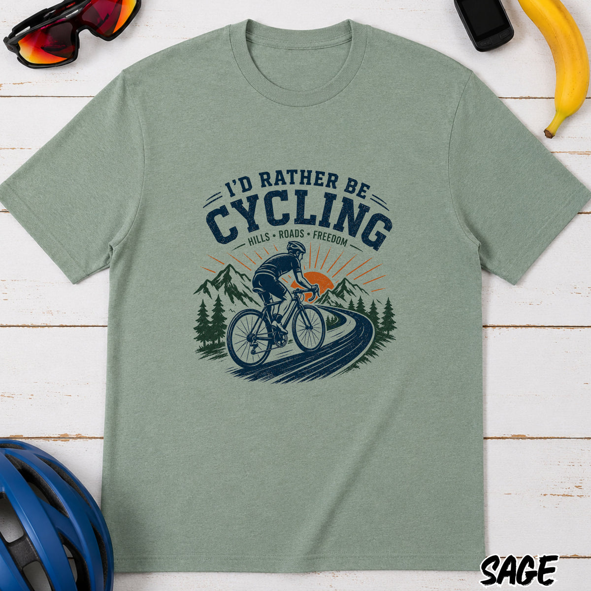 I'd Rather Be Cycling T-Shirt-Funny Tee for Cyclists