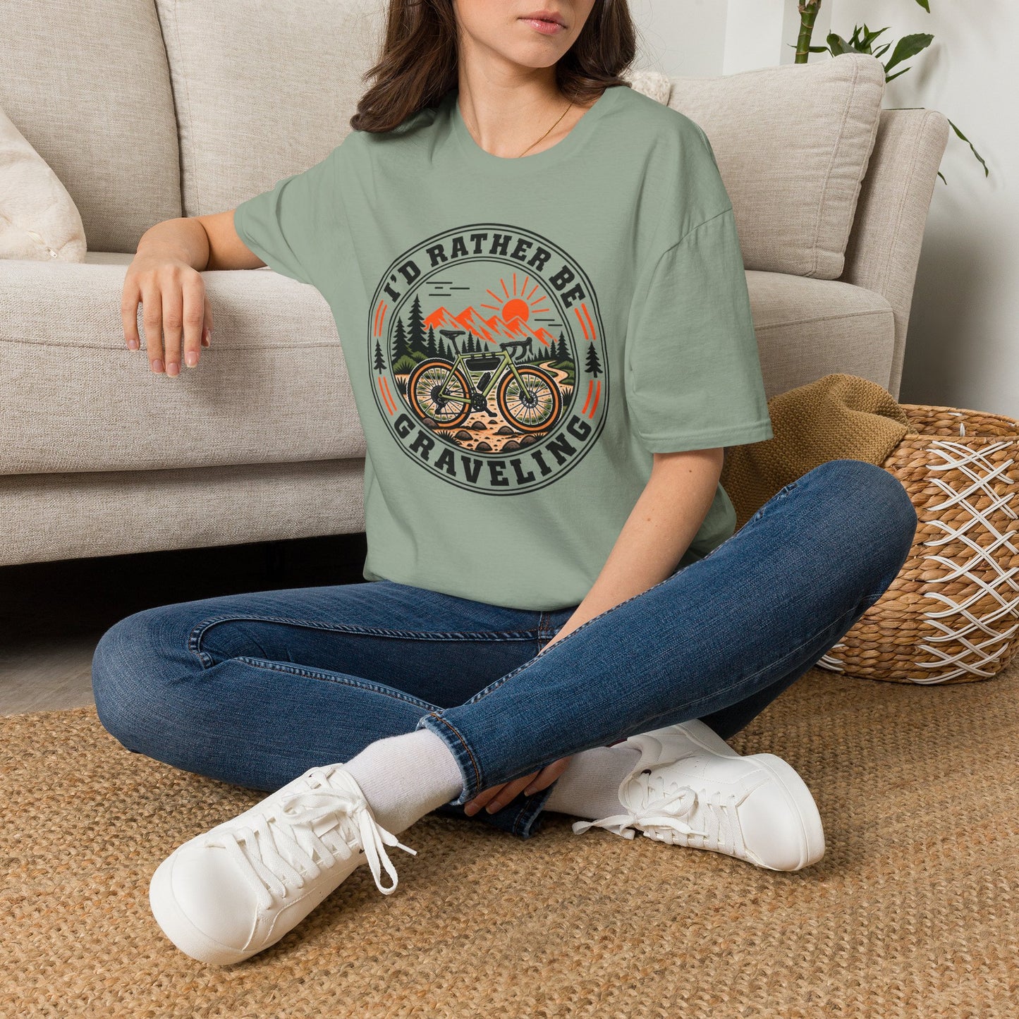 Gravel Bike T‑Shirt — "I'd Rather Be Graveling" Outdoor Cycling Tee
