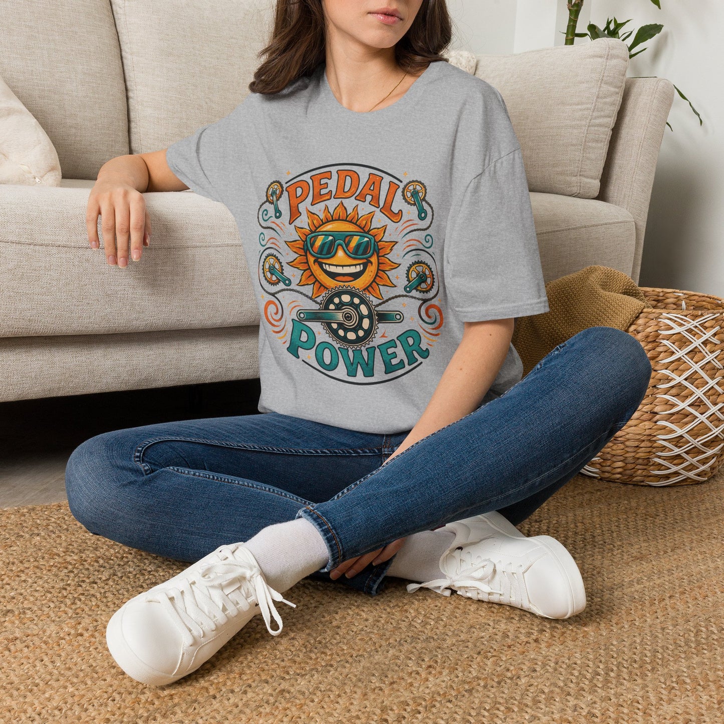 Pedal Power Cycling T-Shirt β Sunny Cycling Graphic Tee