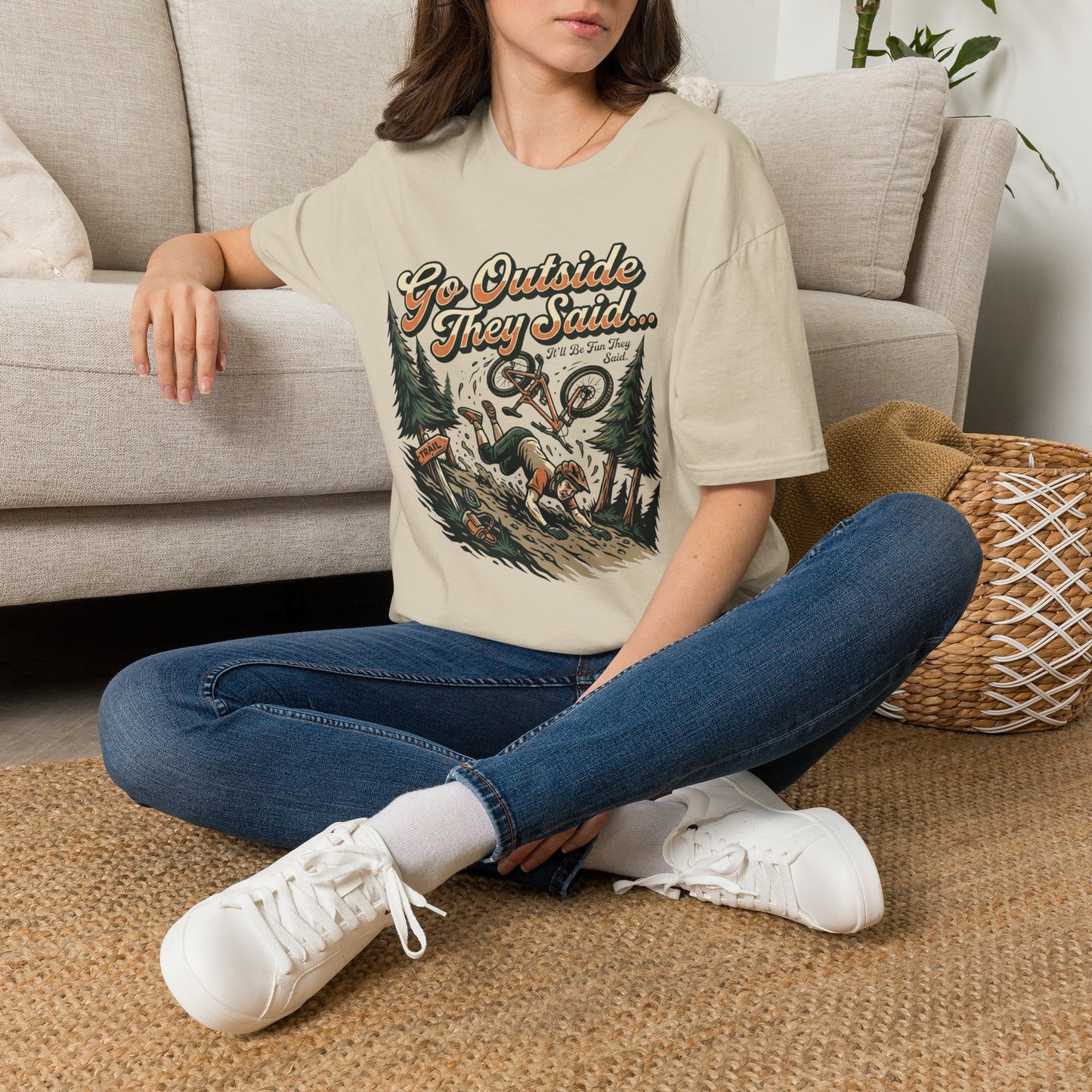 Go Outside They Said Cycling T-Shirt β Vintage Outdoor Cycling Tee