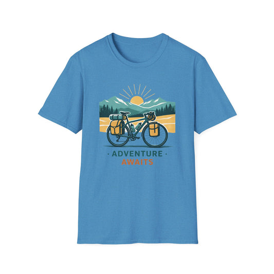 Adventure Awaits Bike Packing Cycling T-Shirt