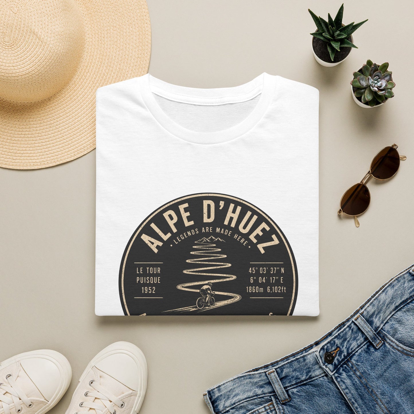 Alpe d'Huez Cycling Tee β Vintage French Climb Tour de France Graphic T-Shirt