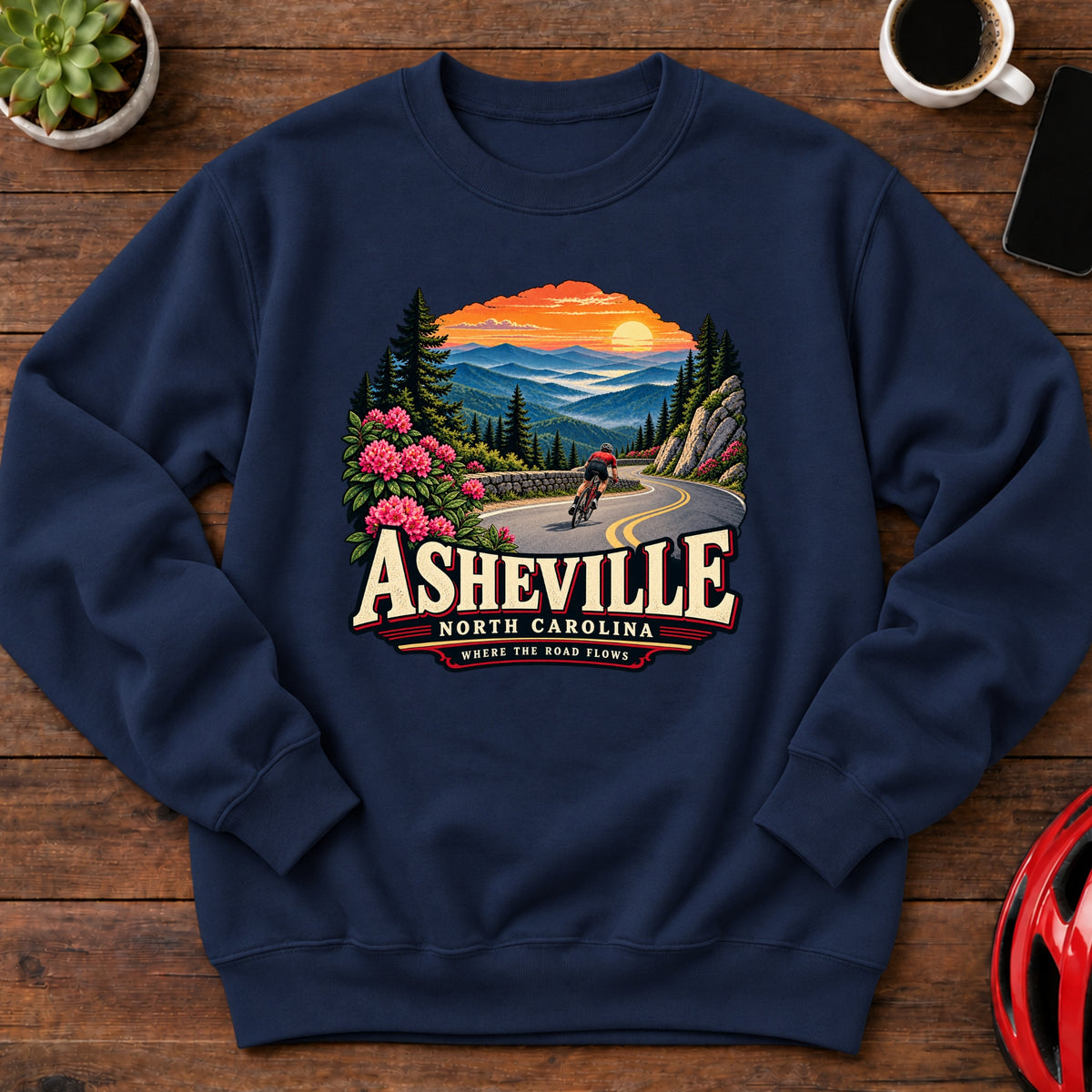 Asheville North Carolina Cycling Sweatshirt(Global)