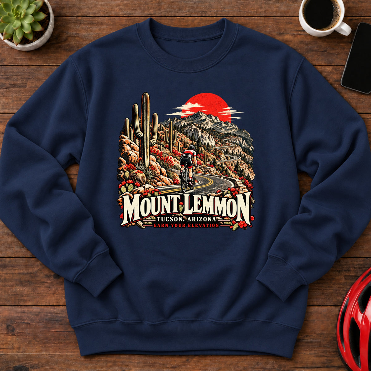 Mount Lemmon Tucson Arizona Cycling Sweatshirt(Global)