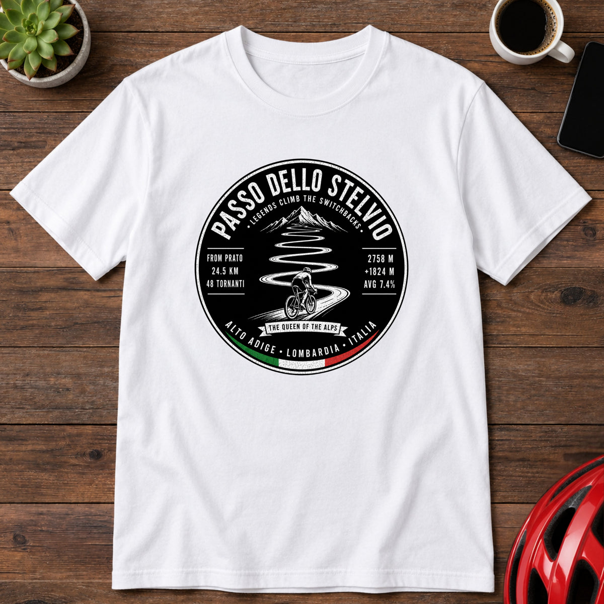 Passo dello Stelvio Iconic Cycling Climb T-Shirt(Global)