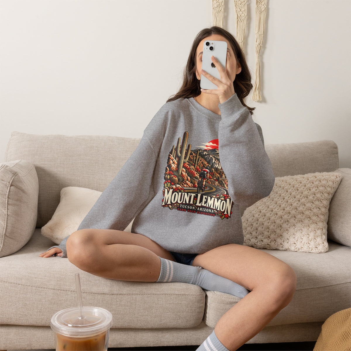 Mount Lemmon Tucson Arizona Cycling Sweatshirt(Global)