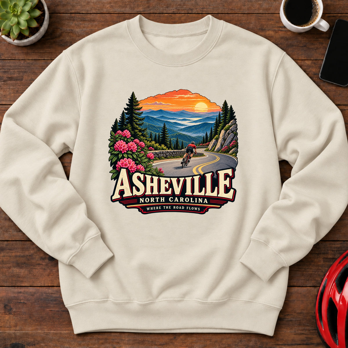 Asheville North Carolina Cycling Sweatshirt(Global)