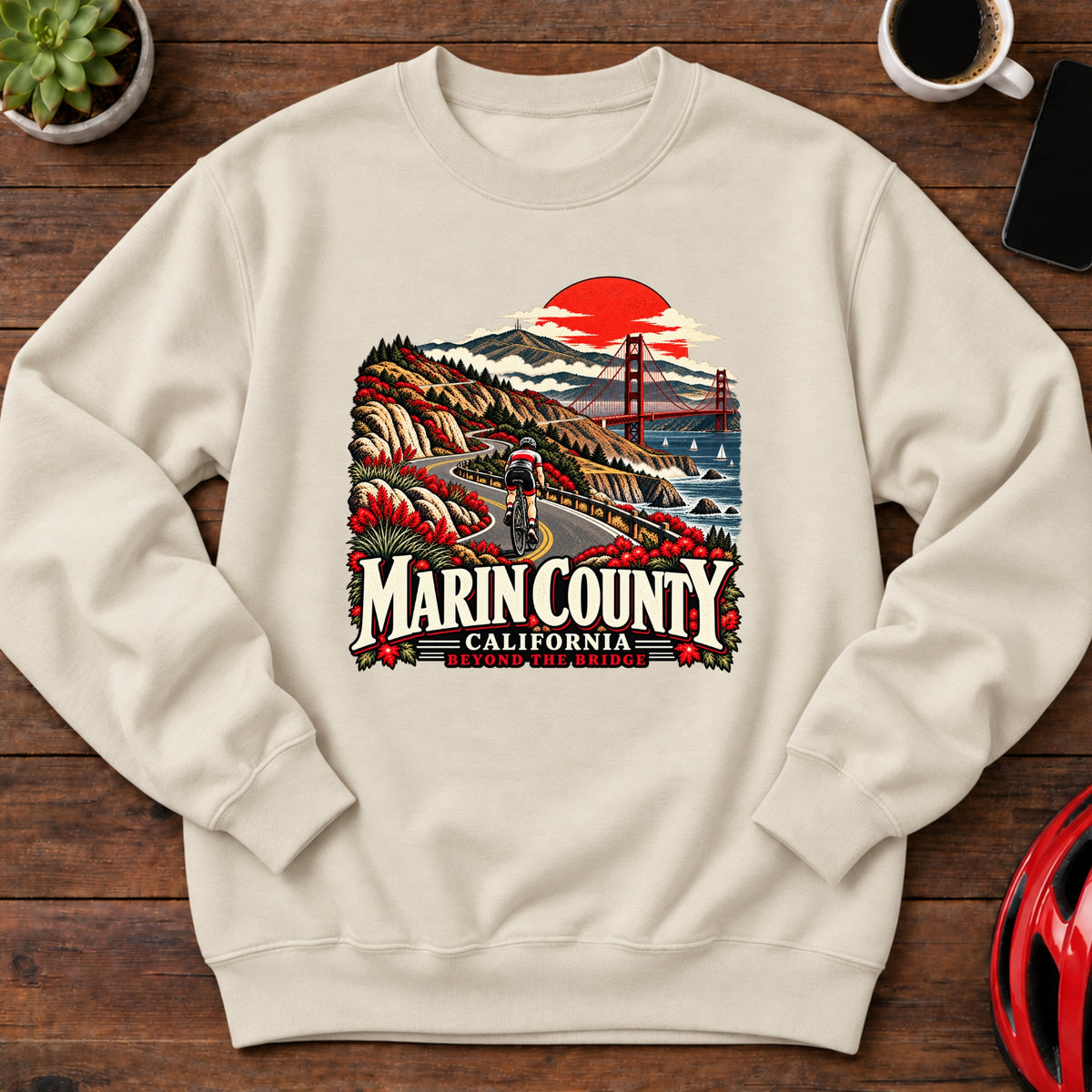Marin County California Cycling Sweatshirt(Global)