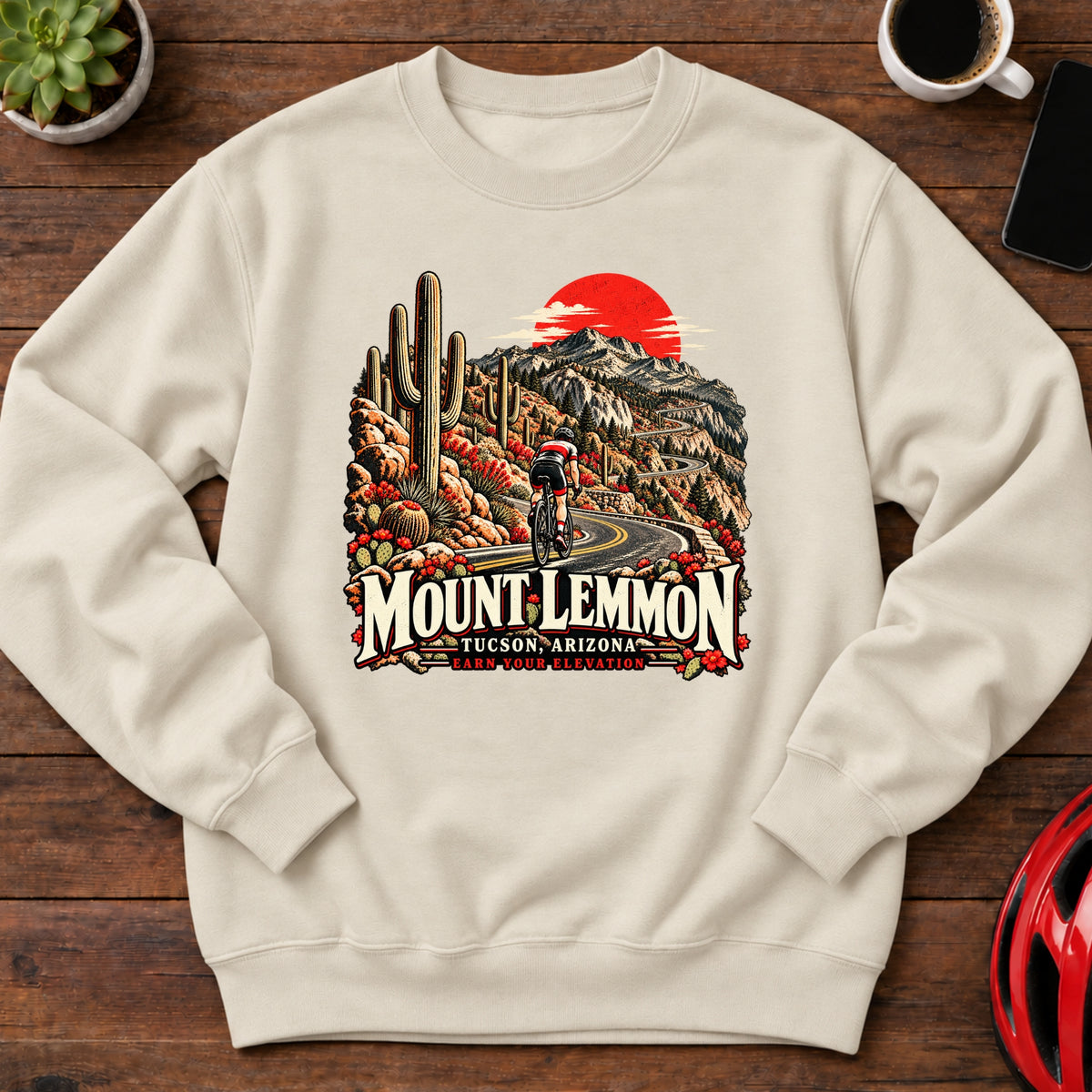 Mount Lemmon Tucson Arizona Cycling Sweatshirt(Global)