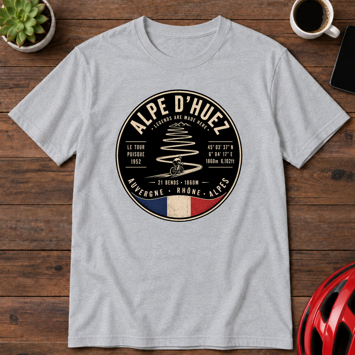 Alpe d’Huez Iconic French Alps Climb Cycling T-Shirt (Global)