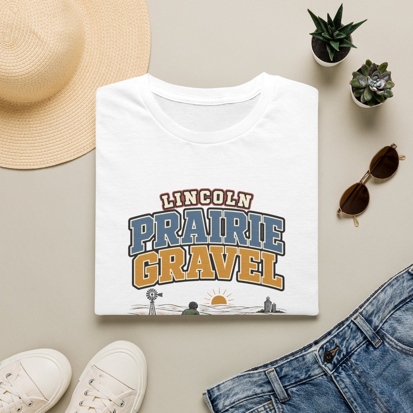 Lincoln Prairie Gravel T‑Shirt — Cycling Gravel Bike Tee