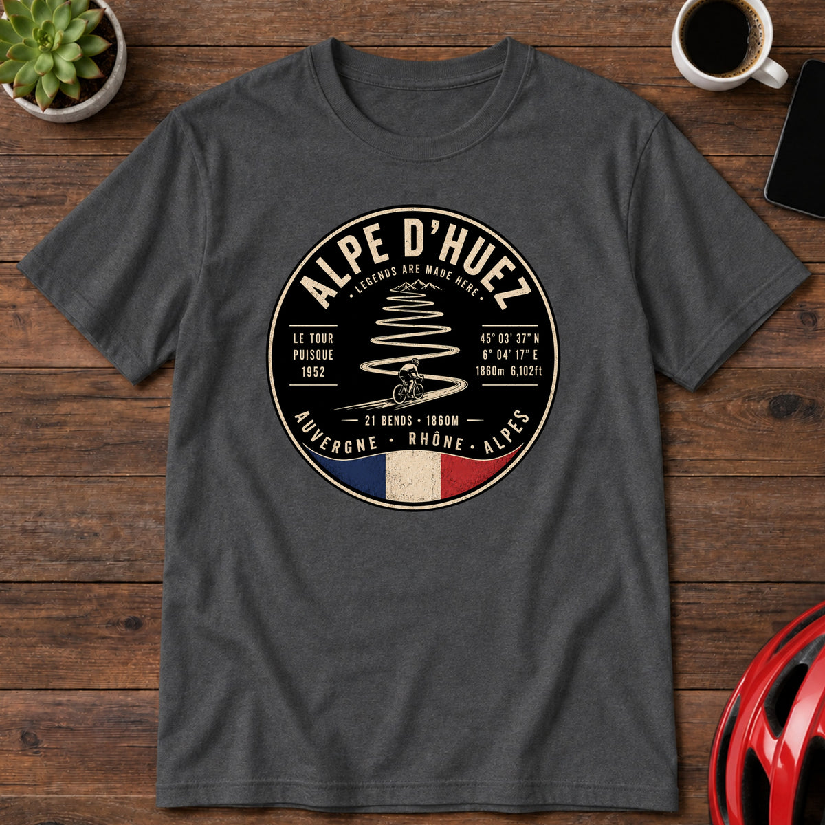 Alpe d’Huez Iconic French Alps Climb Cycling T-Shirt (Global)
