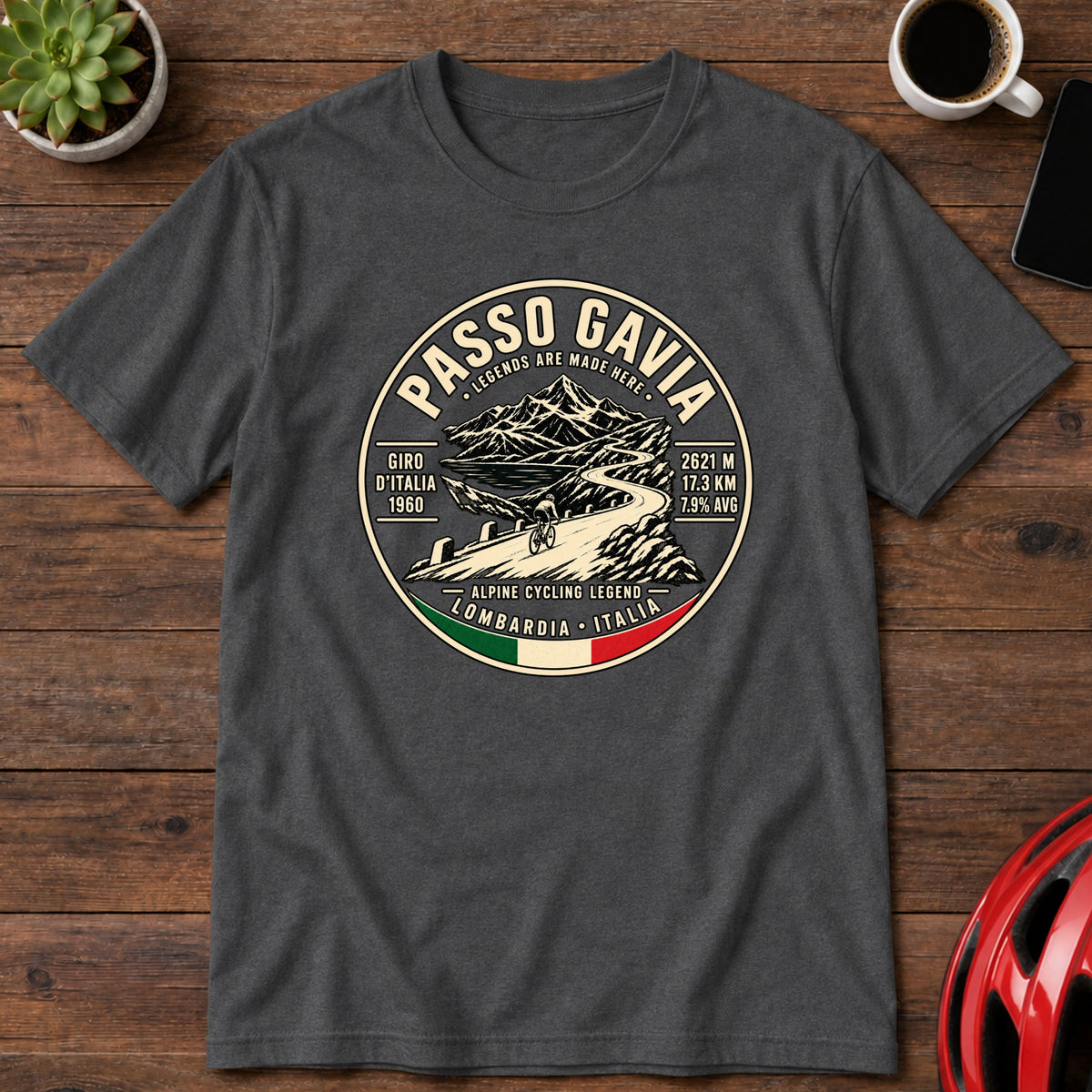 Passo Gavia Cycling Climb Vintage Graphic T-Shirt(Global)