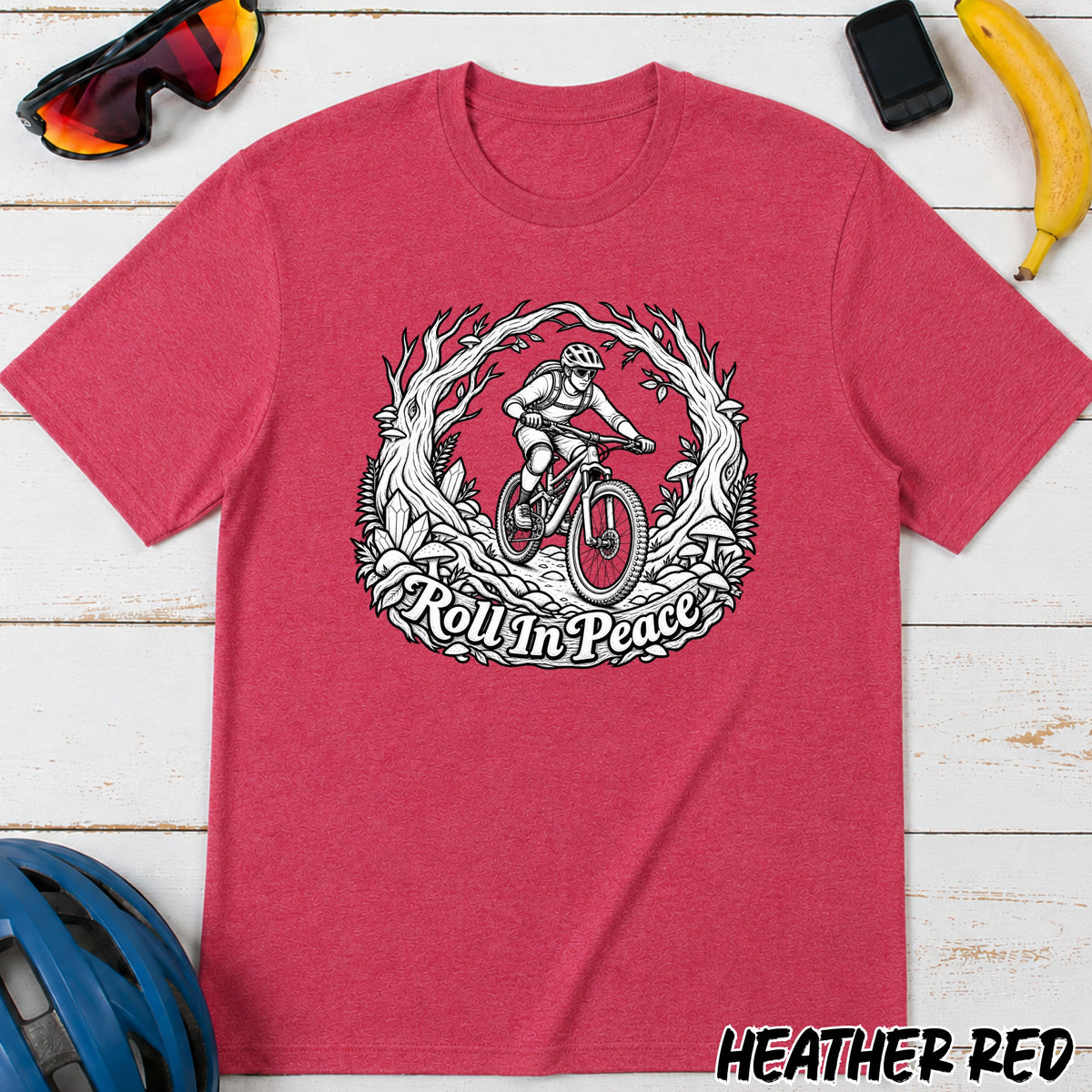 Mountain Biker T‑Shirt — 'Rollin' in Peace' Graphic Tee