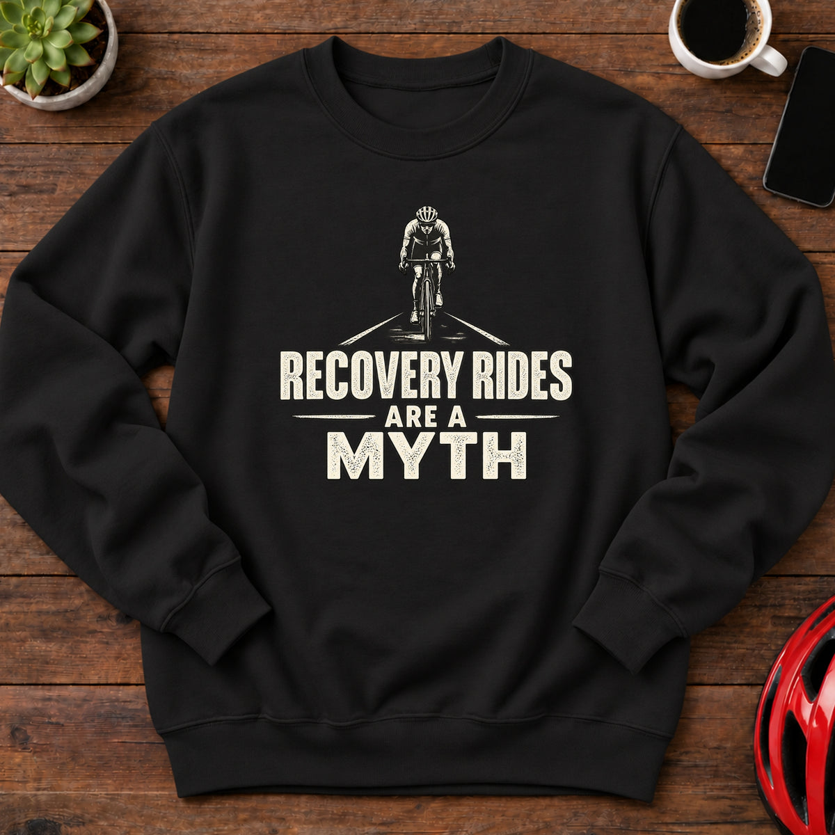 Recovery Rides Are a Myth Cycling Sweatshirt(Global)
