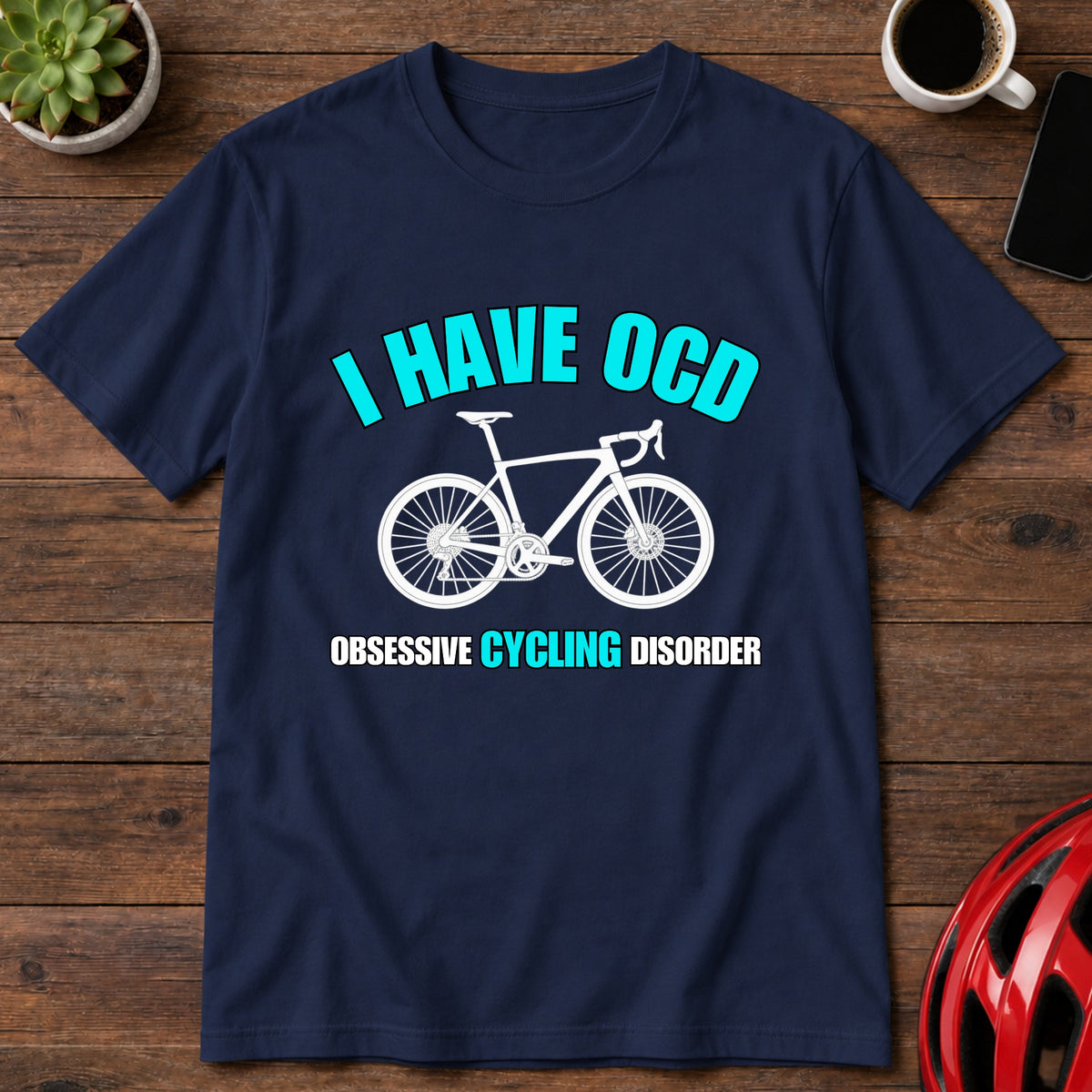 Cycling T-Shirt β "I Have OCD (Obsessive Cycling Disorder)" Graphic Tee(Global)