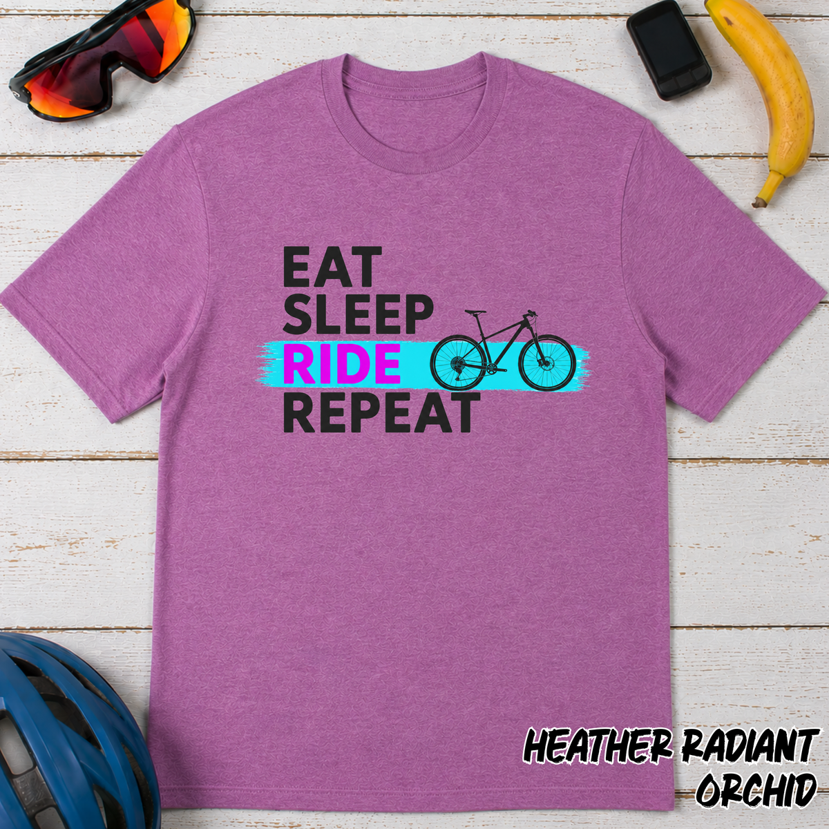 Eat Sleep Ride Repeat Cycling T-Shirt- Mountain bike Tee