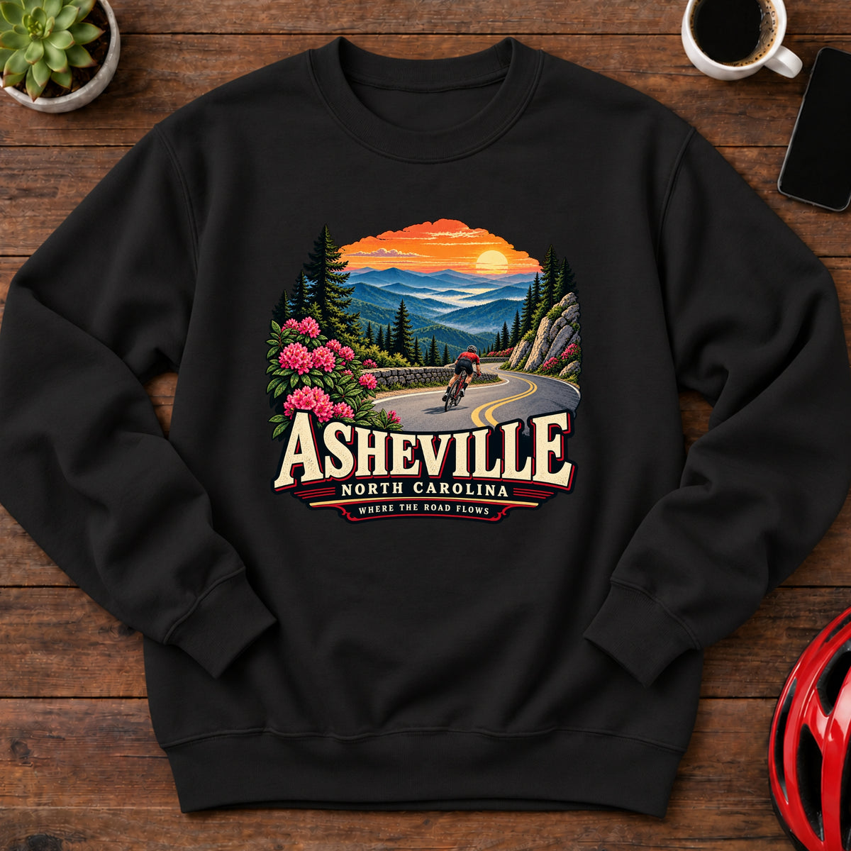 Asheville North Carolina Cycling Sweatshirt(Global)