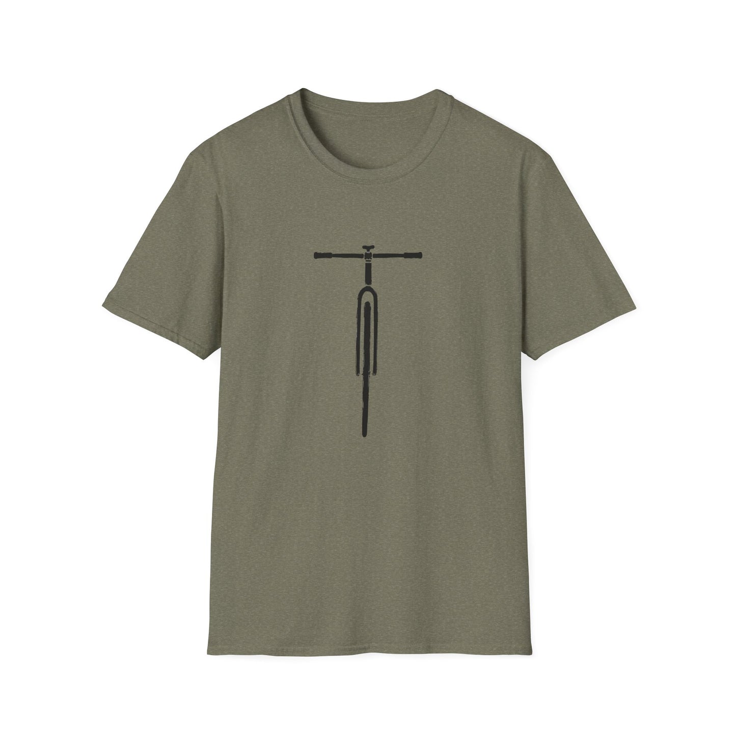Bicycle Minimalist T‑Shirt — Front View Cycling Bike Graphic