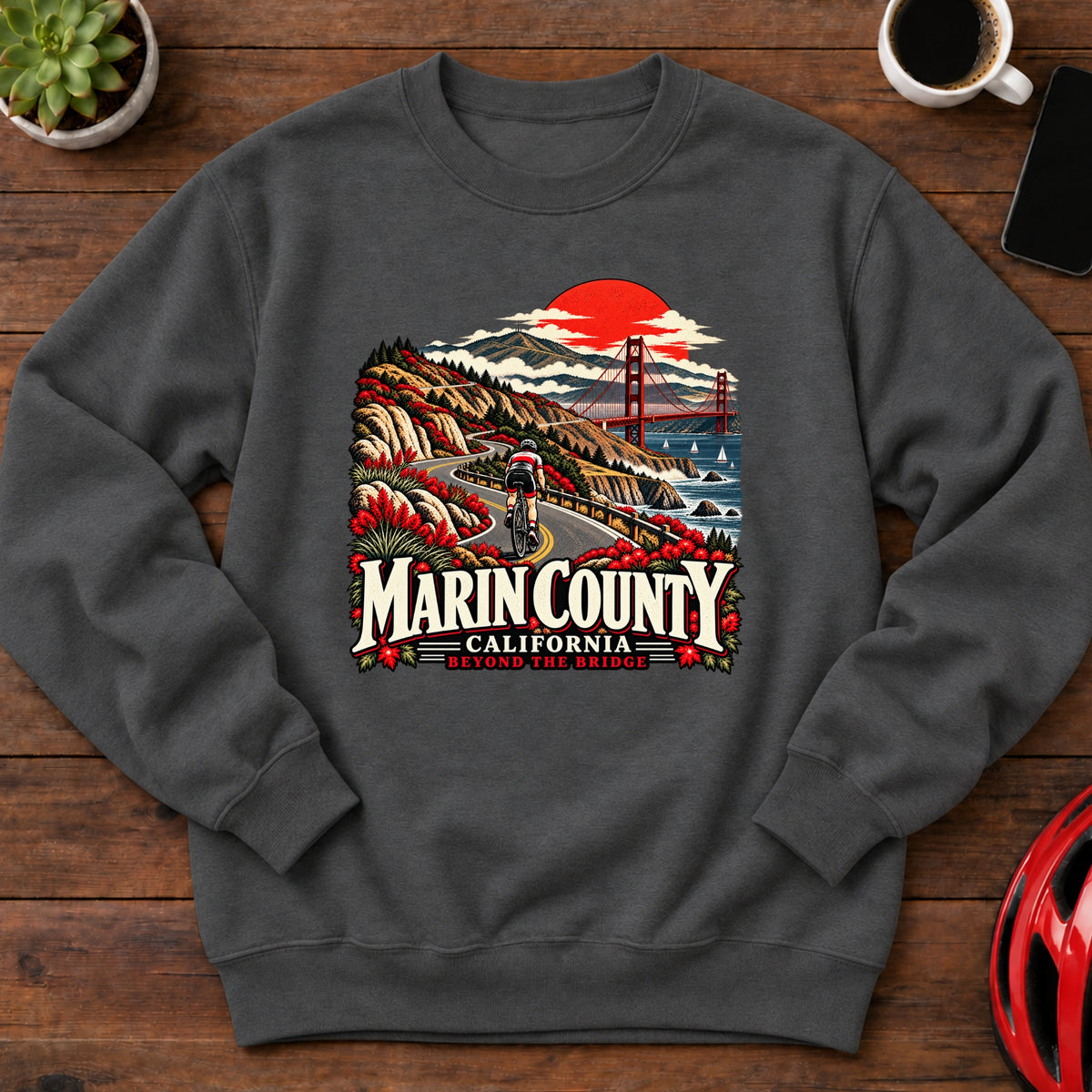 Marin County California Cycling Sweatshirt(Global)