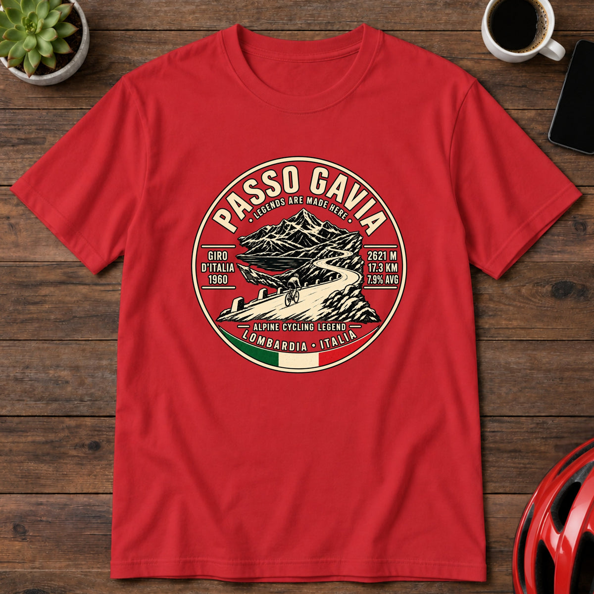 Passo Gavia Cycling Climb Vintage Graphic T-Shirt(Global)