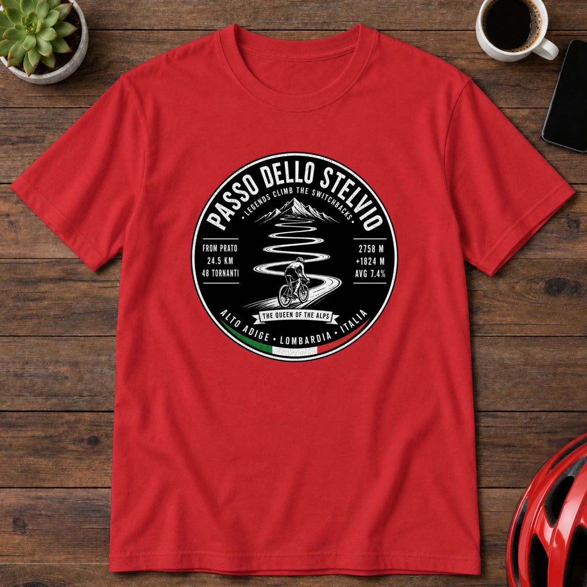 Passo dello Stelvio Iconic Cycling Climb T-Shirt(Global)