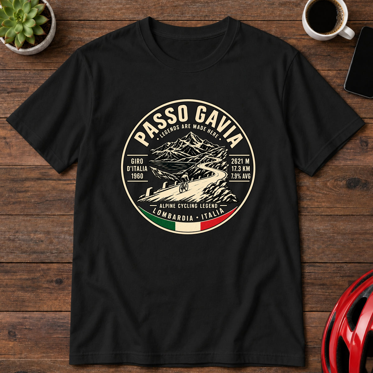 Passo Gavia Cycling Climb Vintage Graphic T-Shirt(Global)