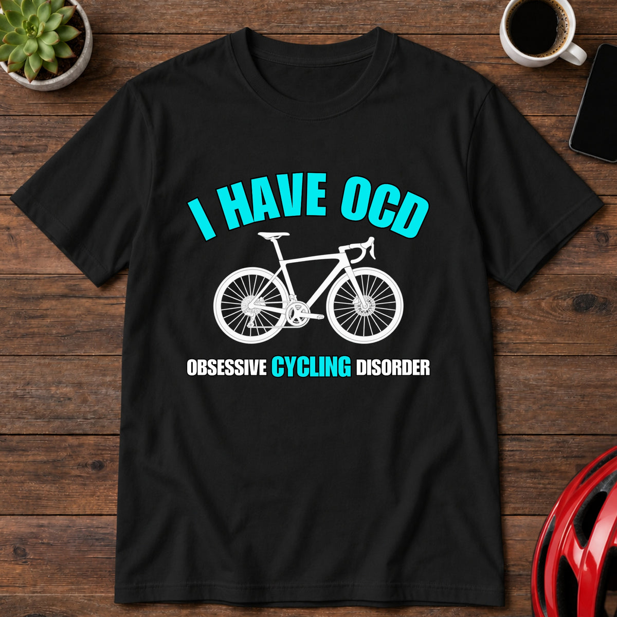 Cycling T-Shirt β "I Have OCD (Obsessive Cycling Disorder)" Graphic Tee(Global)