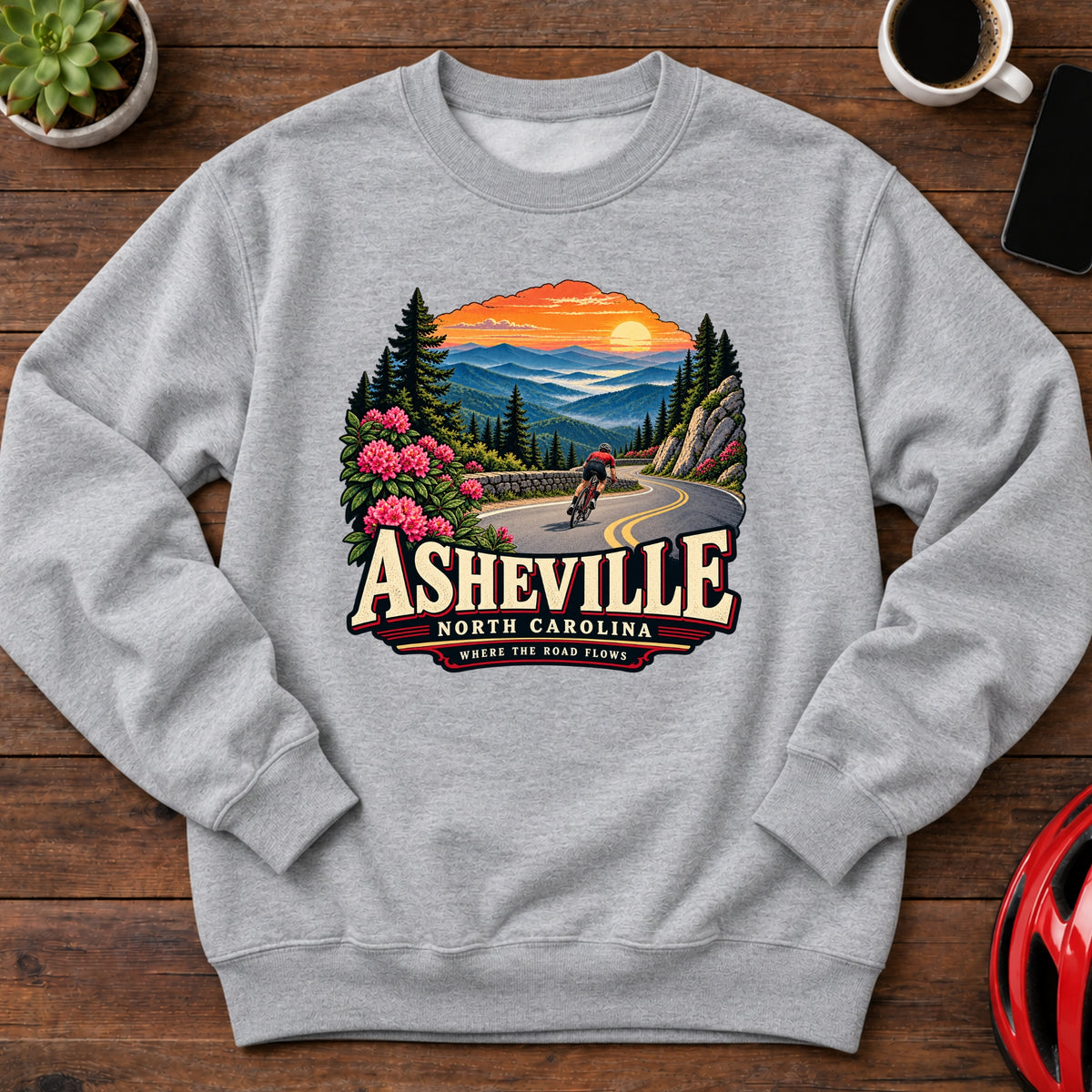 Asheville North Carolina Cycling Sweatshirt(Global)