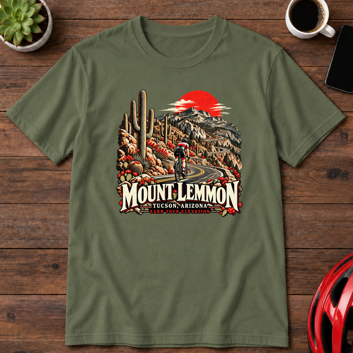 Mount Lemmon Arizona Cycling T-Shirt(Global)
