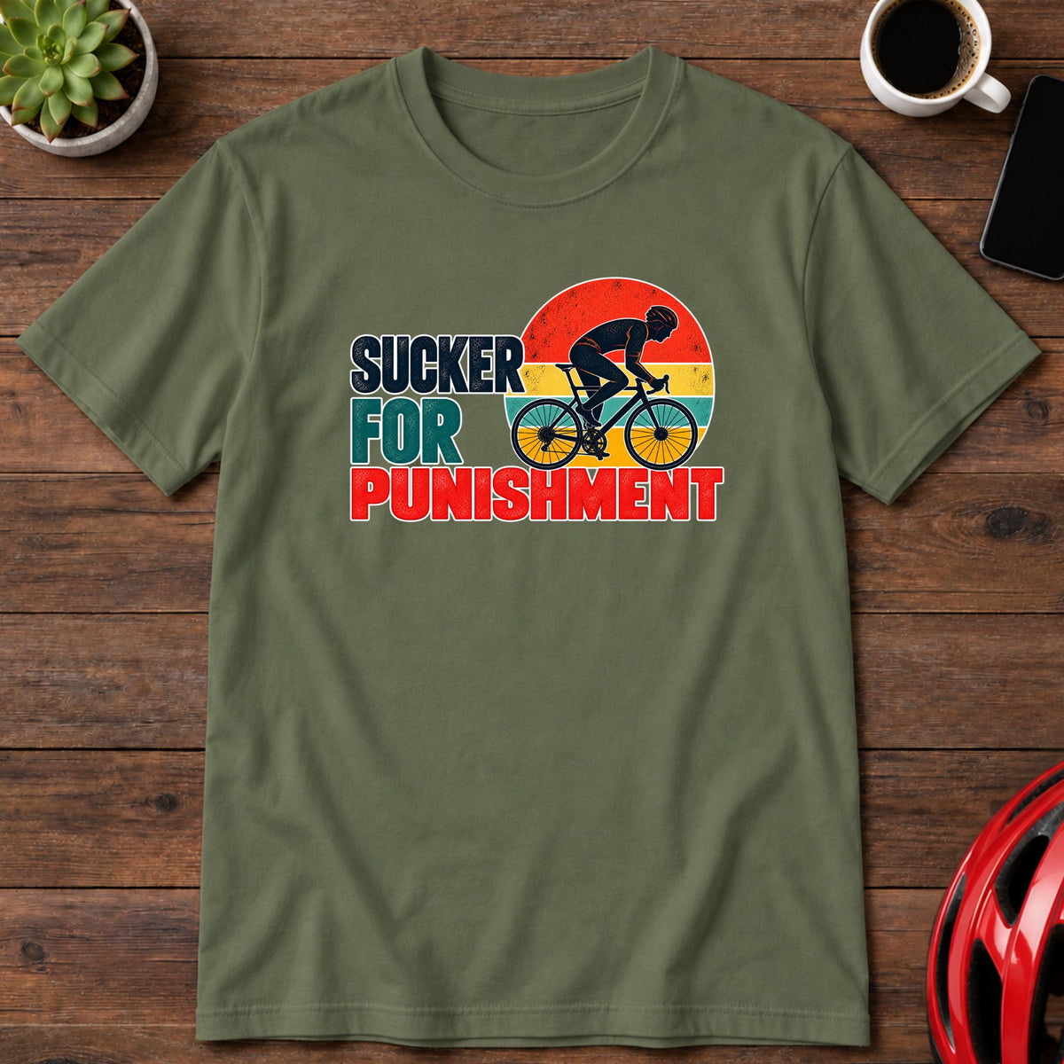 Sucker for Punishment Vintage Cycling T-Shirt(Global)