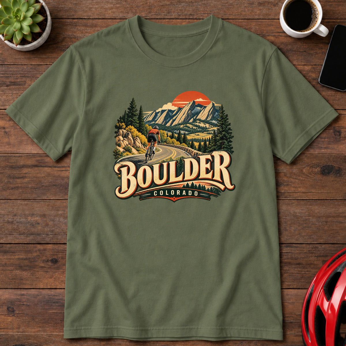 Boulder Colorado Cycling T-Shirt(Global)