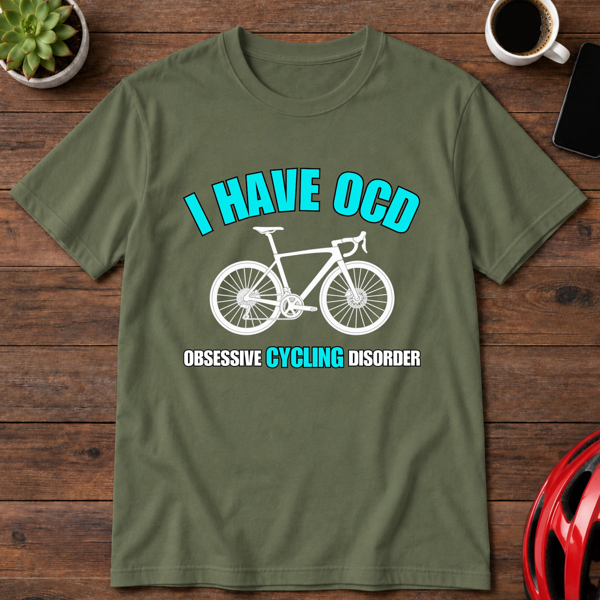 Cycling T-Shirt β "I Have OCD (Obsessive Cycling Disorder)" Graphic Tee(Global)