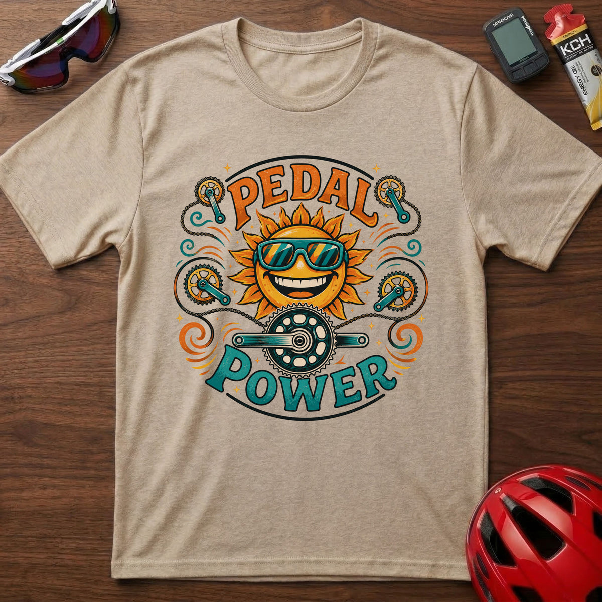 Pedal Power Cycling T-Shirt β Sunny Cycling Graphic Tee