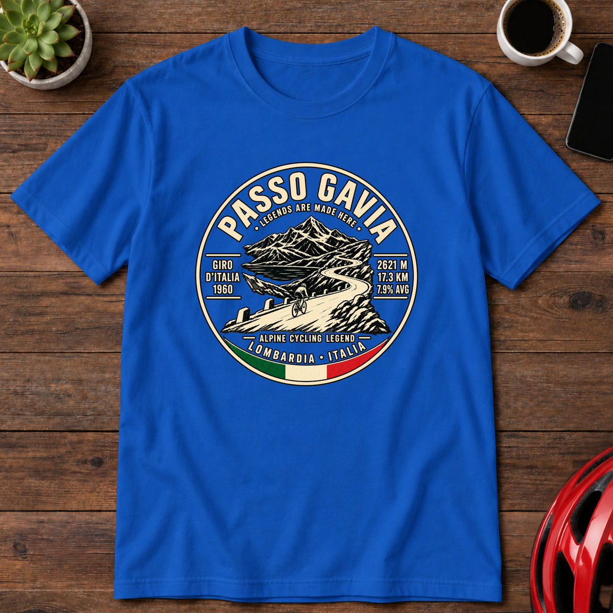 Passo Gavia Cycling Climb Vintage Graphic T-Shirt(Global)
