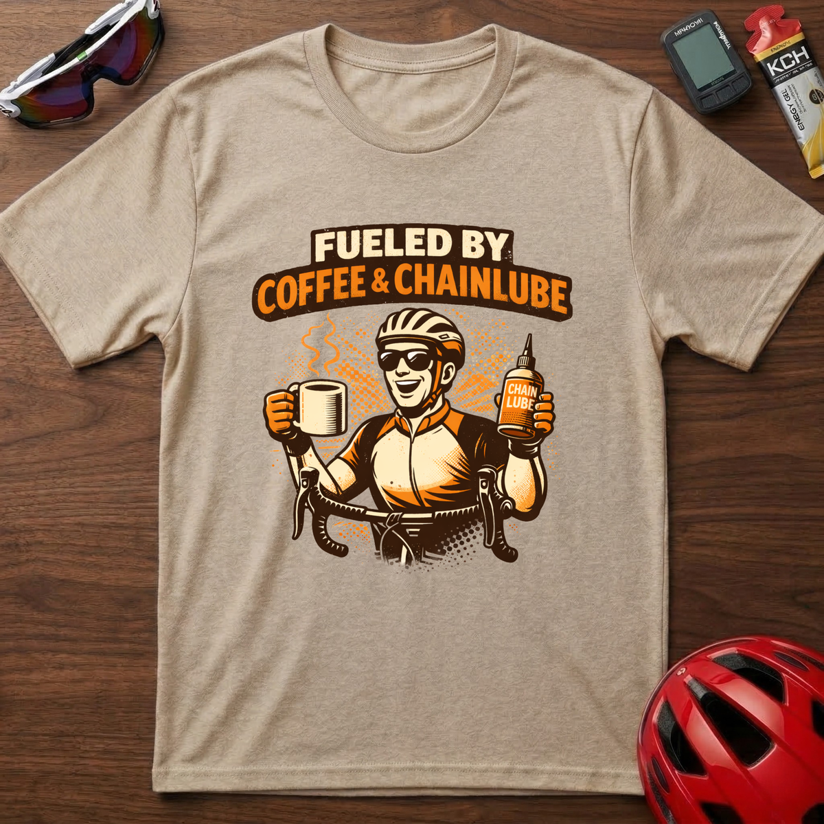 Fueled by Coffee and Chain lube Cycling T-Shirt