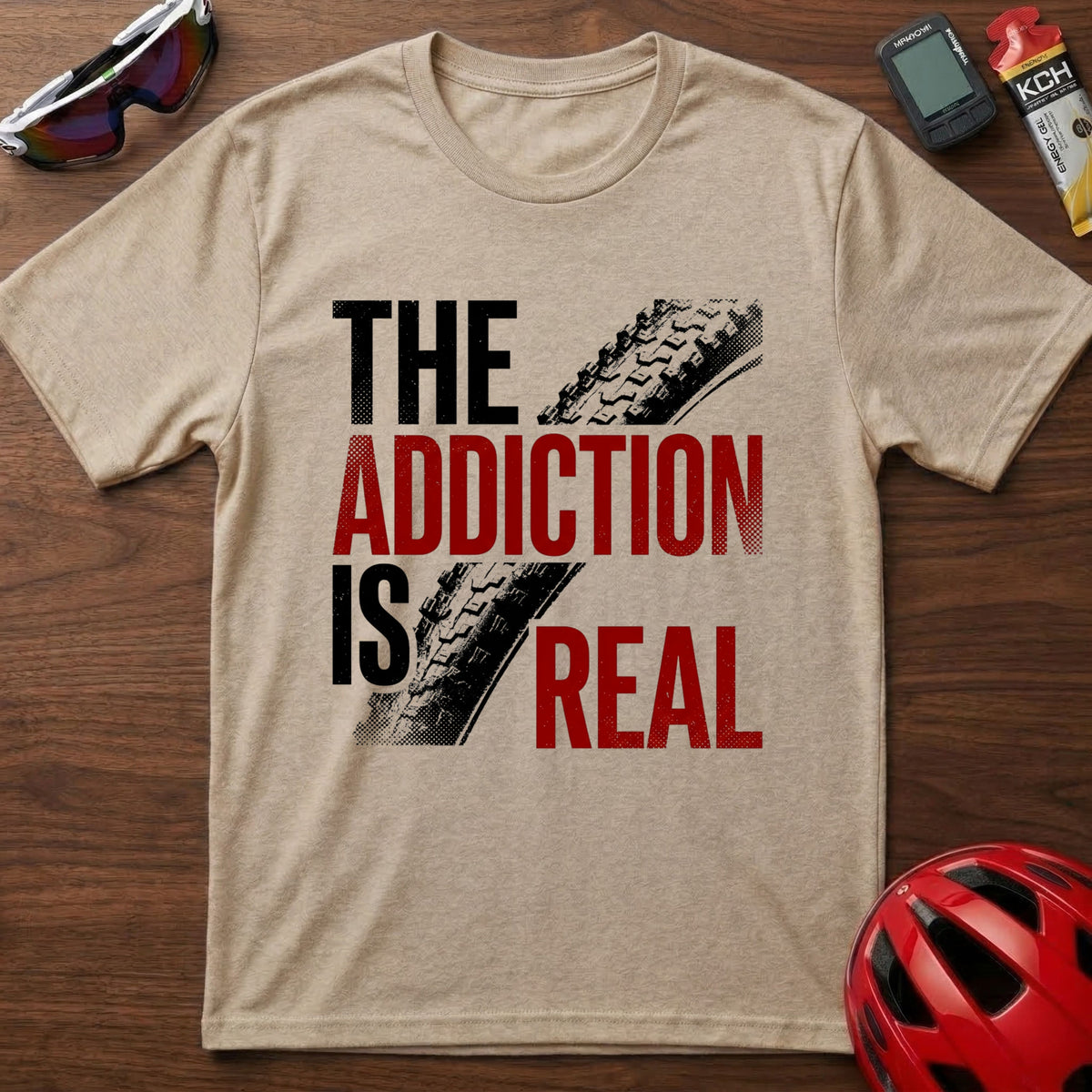 T‑Shirt — “The Addiction Is Real” Cycling Mountain Bike Graphic Tee