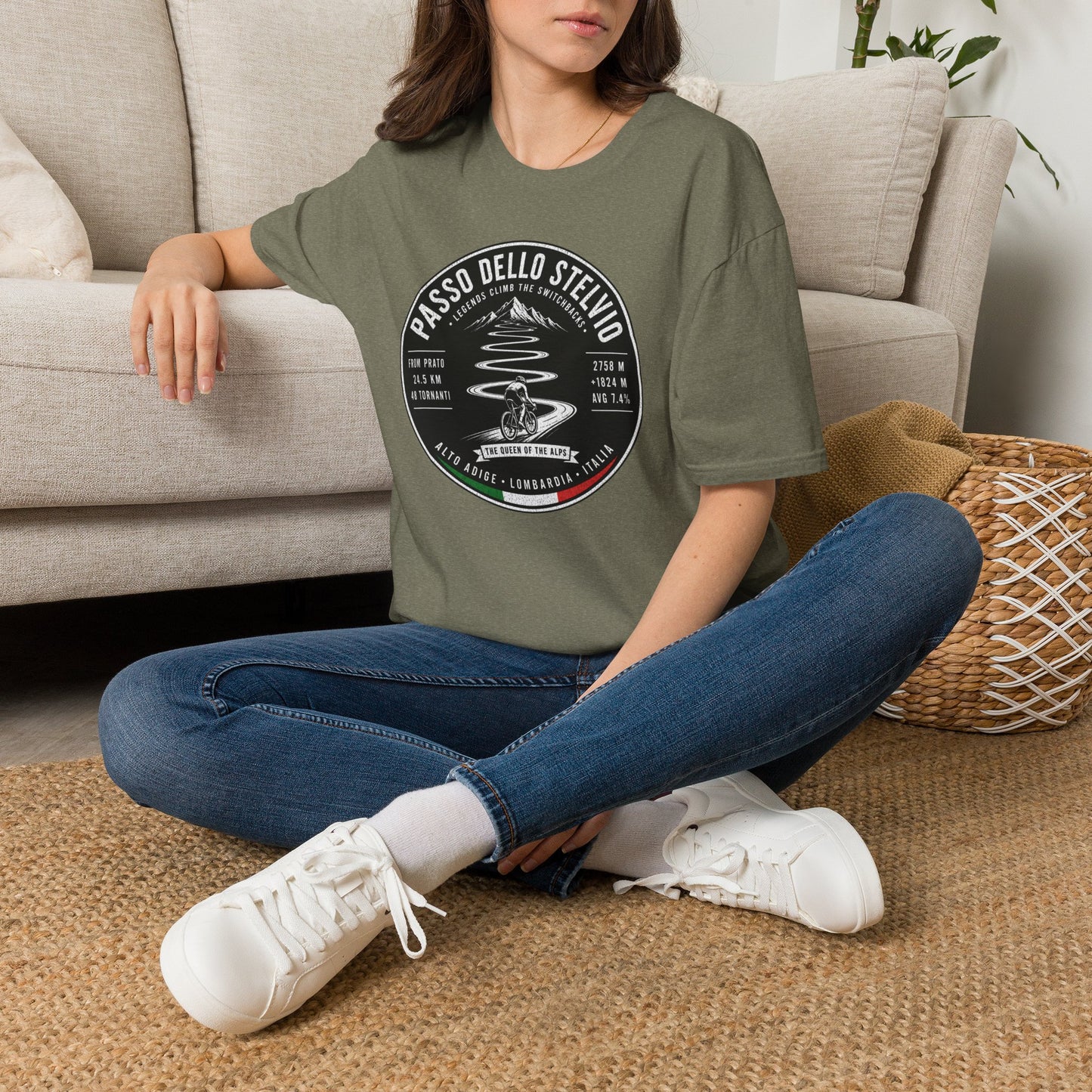 Passo dello Stelvio Cycling T-Shirt β Vintage Mountain Road Bike Tee
