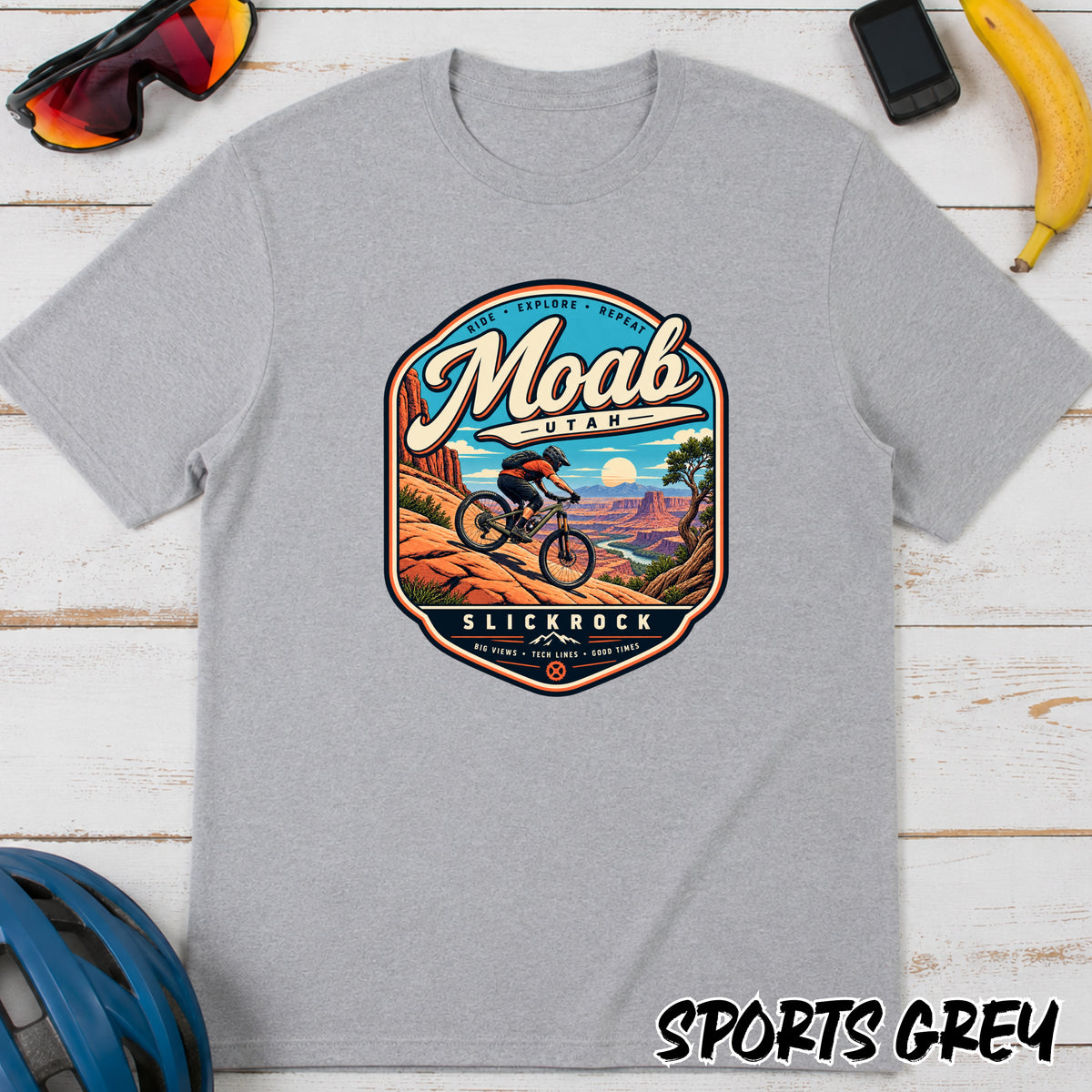 Moab Utah Mountain Biking T-Shirt β Retro Desert MTB Adventure Tee