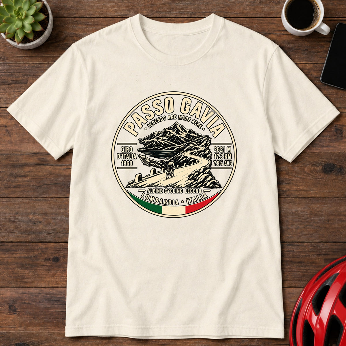 Passo Gavia Cycling Climb Vintage Graphic T-Shirt(Global)