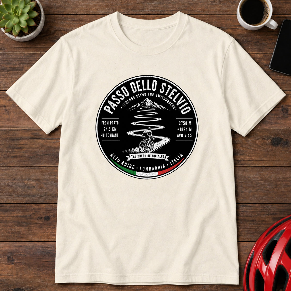 Passo dello Stelvio Iconic Cycling Climb T-Shirt(Global)