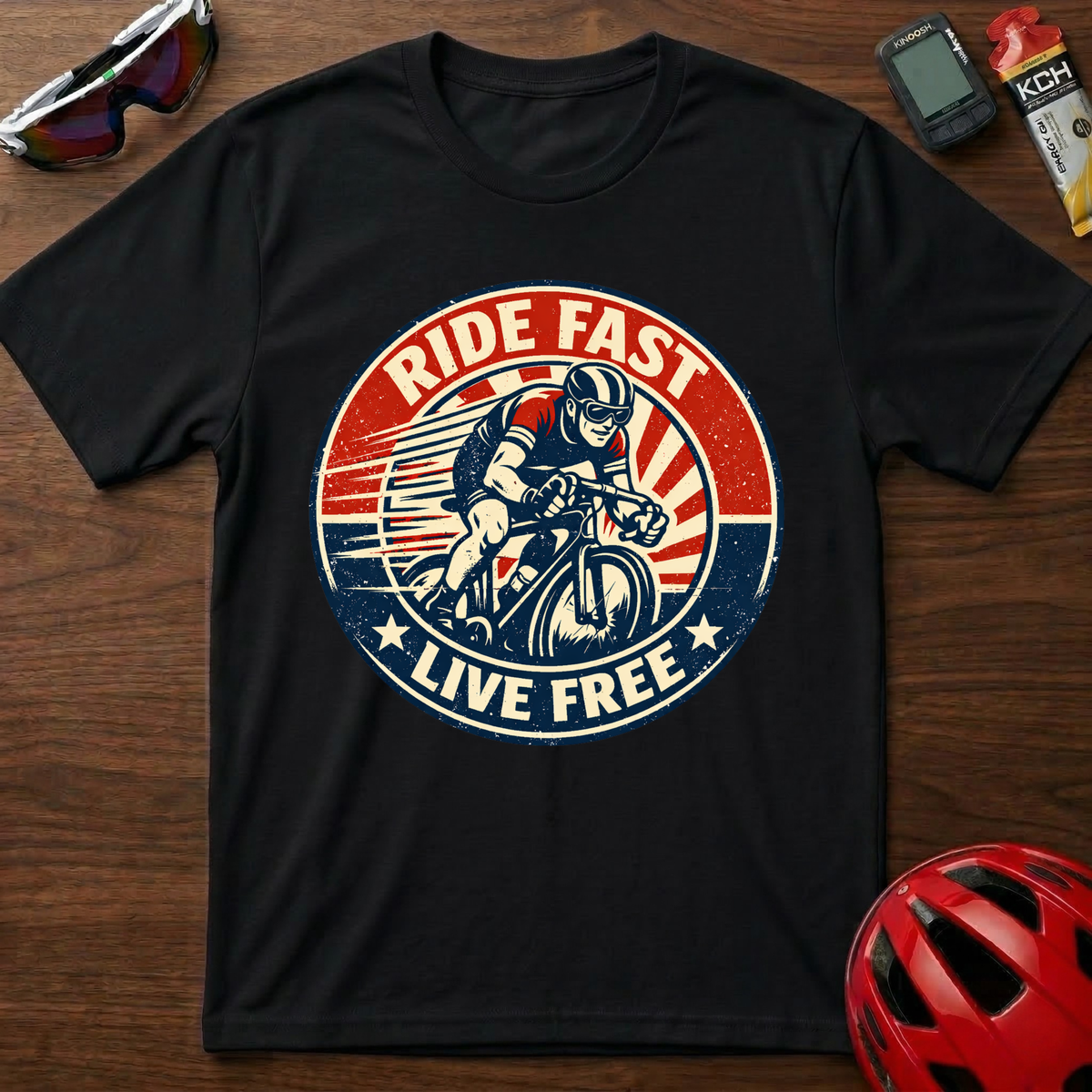 Ride Fast Live Free Vintage Cycling T-Shirt