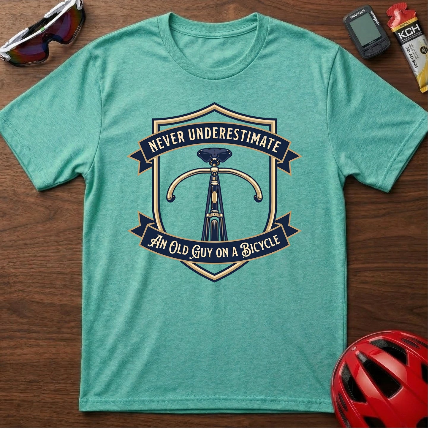Never Underestimate an Old Guy on a Bicycle Cycling T-Shirt