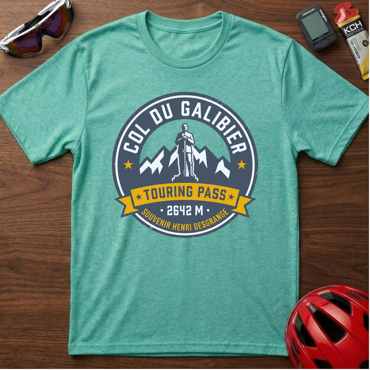 Col du Galibier Touring Pass Cycling T-Shirt β Vintage Alpine Cycling Badge