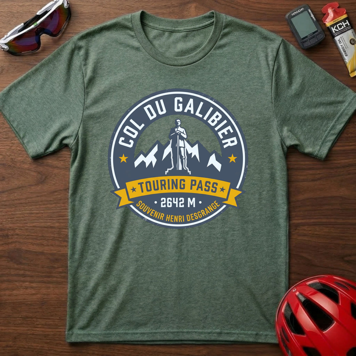 Col du Galibier Touring Pass Cycling T-Shirt β Vintage Alpine Cycling Badge