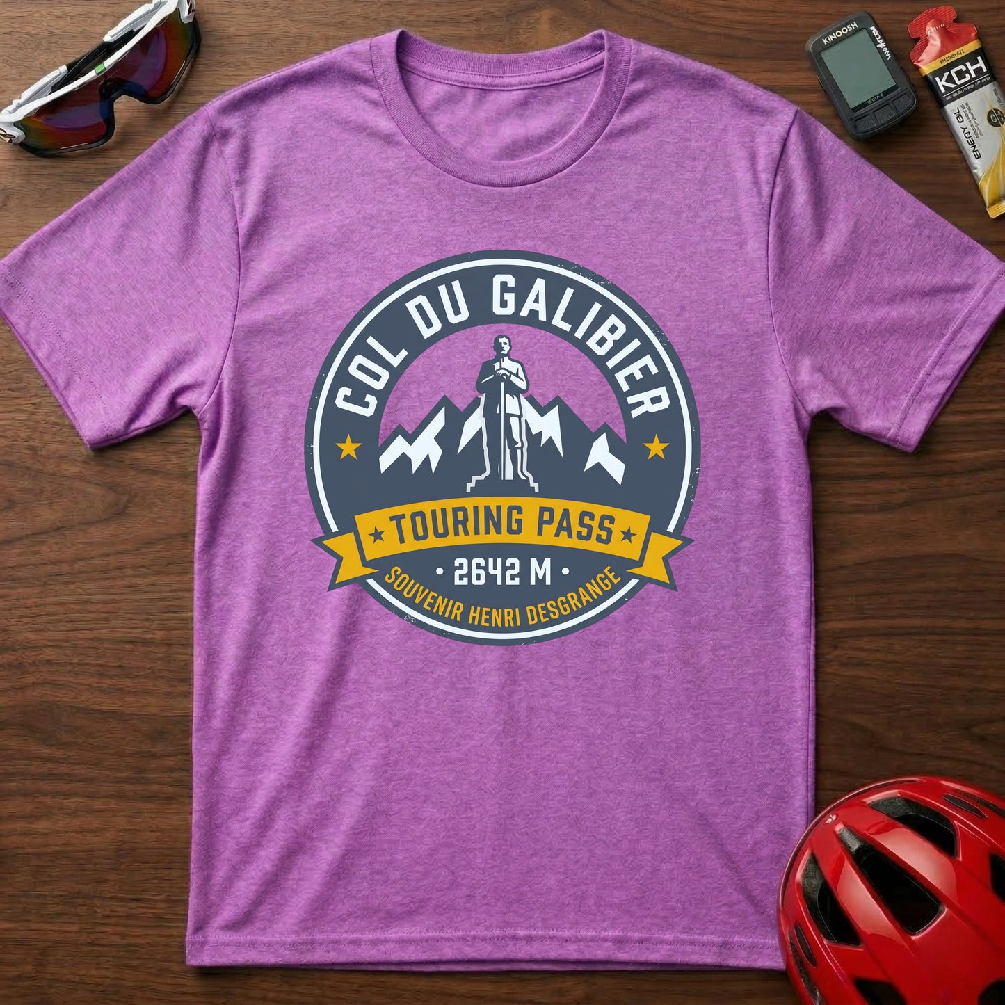 Col du Galibier Touring Pass Cycling T-Shirt β Vintage Alpine Cycling Badge