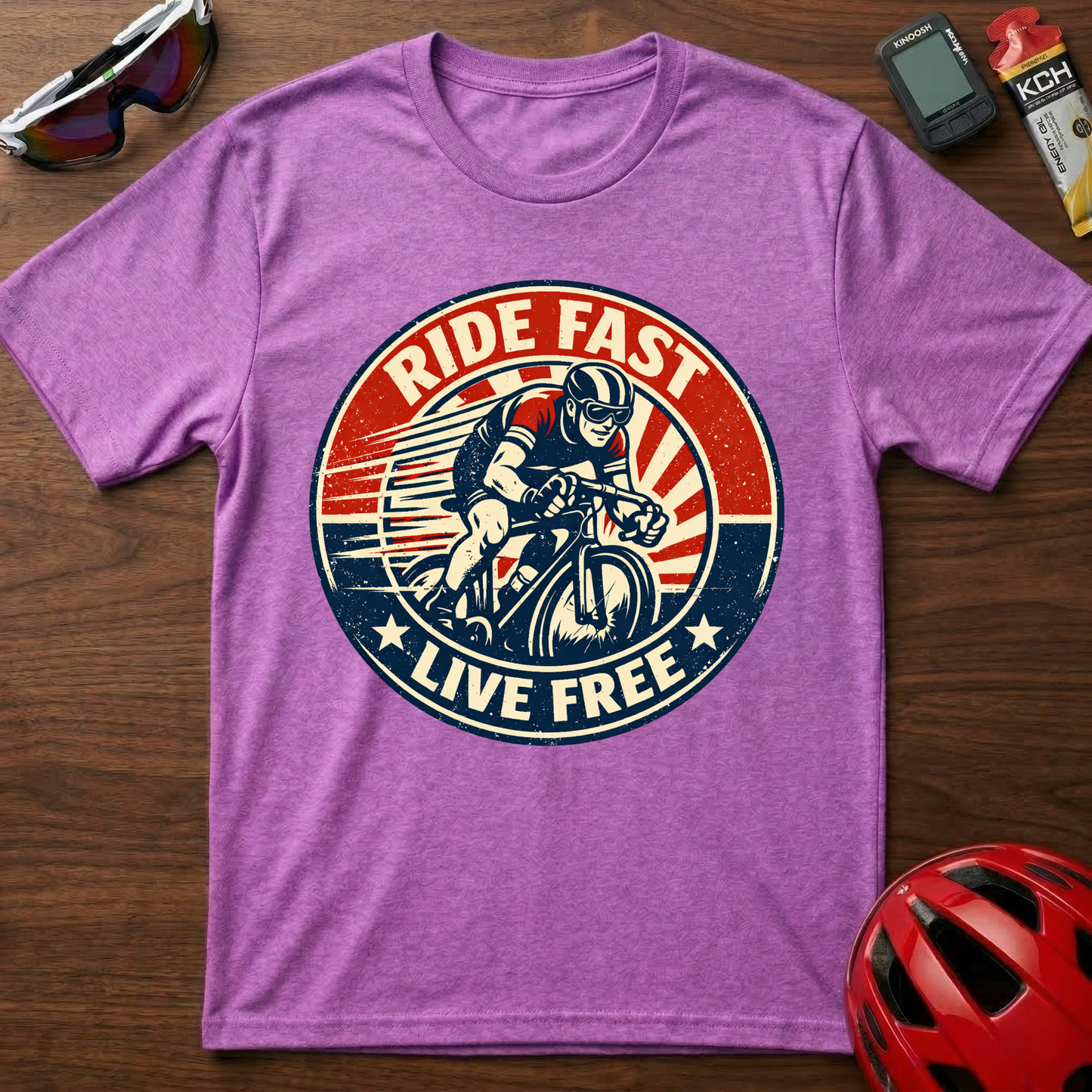Ride Fast Live Free Vintage Cycling T-Shirt