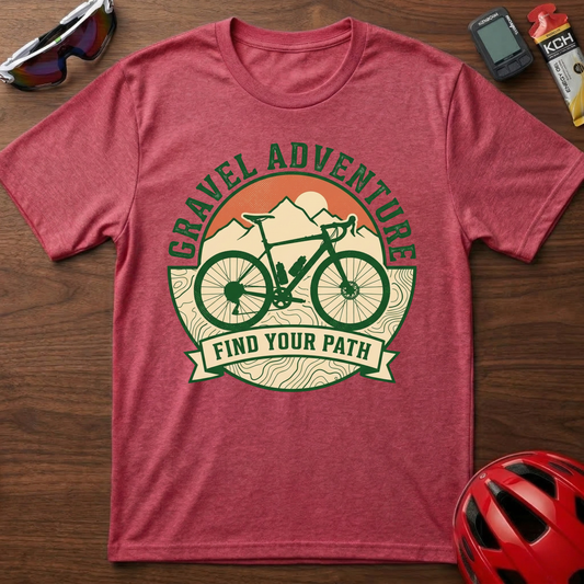 Gravel Adventure Bike T-Shirt — "Find Your Path" Cycling Tee