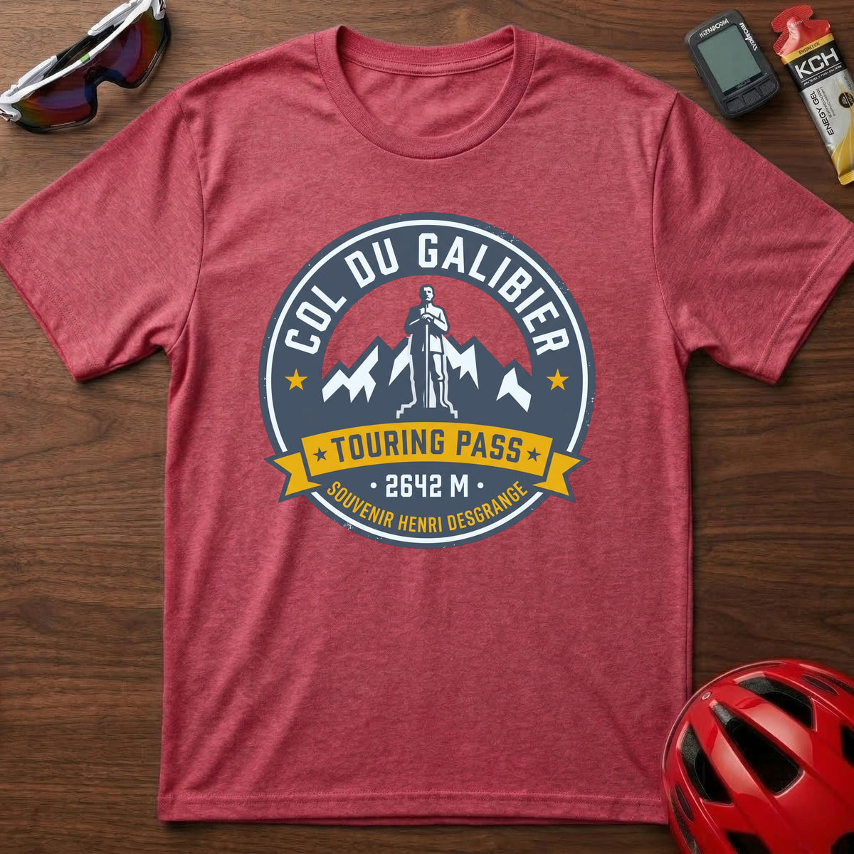 Col du Galibier Touring Pass Cycling T-Shirt β Vintage Alpine Cycling Badge