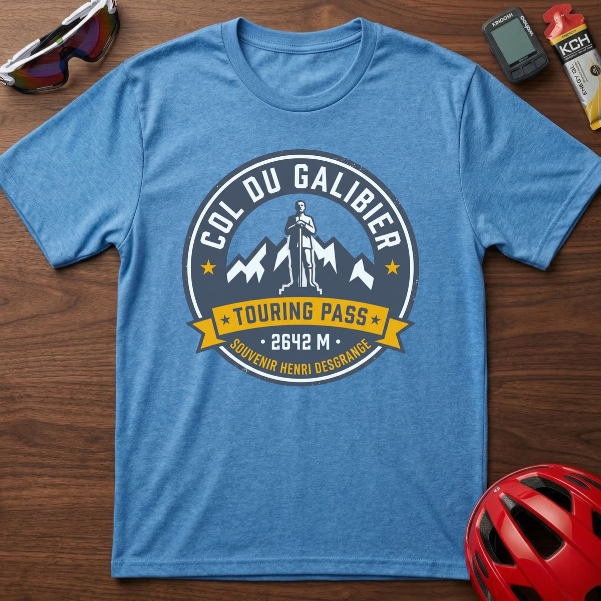 Col du Galibier Touring Pass Cycling T-Shirt β Vintage Alpine Cycling Badge